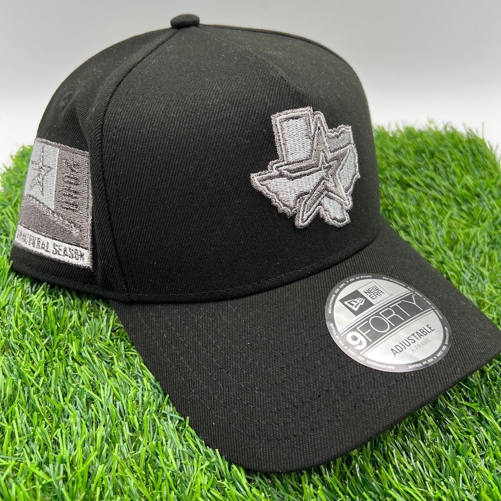 New Era Houston Astros Gunmetal Black 9Forty A Frame Snapback Adjustable Hat New